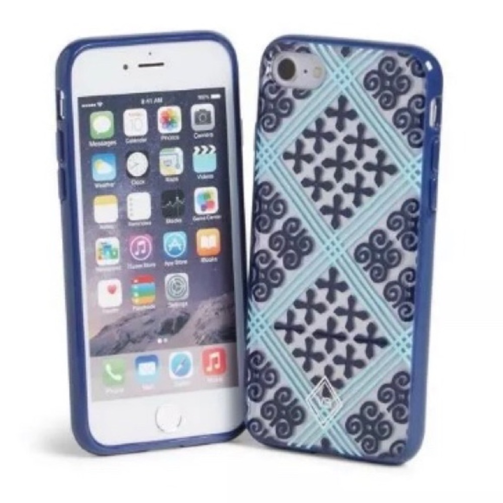 Vera Bradley Blue Cuban Tiles Frame iPhone 7 Case - Picture 1 of 6